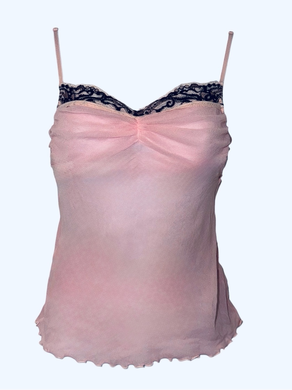 On Gossamer Light Pink Lace-Trim Camisole